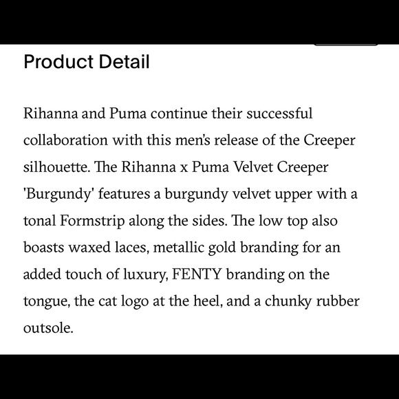 😍 SOLD! SOLD!Puma x Rihanna Fenty Velvet Creepers - Picture 3 of 8